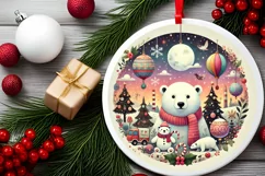Round Christmas Ornament Sublimation|Clipart Product Image 1
