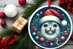Round Christmas Ornament Sublimation|Clipart Product Image 2