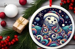 Round Christmas Ornament Sublimation|Clipart Product Image 2
