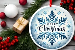 Round Christmas Ornament Sublimation|Clipart Product Image 2