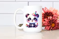 Colorful Baby Panda with Party Hat | Sublimation | Clipart Product Image 2