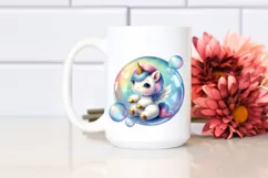 Baby Unicorn in Bubble | Sublimation | Clipart Product Image 2