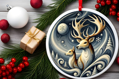 Round Christmass Ornament PNG Product Image 2