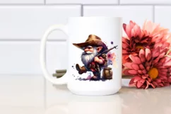 Vibrant Washed Cowboy Gnome, PNG Product Image 2