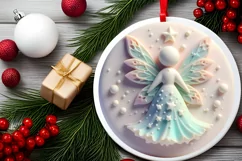 3D Marzipan Christmas Fairy Melting PNG Product Image 2