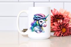Baby Unicorn with Cyclist Helmet PNG Product Image 2