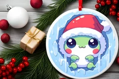 Round Christmas Ornament Sublimation|Clipart Product Image 2