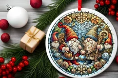Round Christmas Ornament Sublimation|Clipart Product Image 1