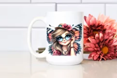 Funny Butterfly Portrait | Watercolor Clipart Product Image 2
