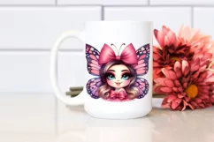 Funny Cute Butterfly Portrait | Sublimation Clipart Product Image 2