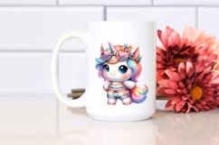 Colorful Baby Unicorn with Beachwear | Clipart Product Image 2