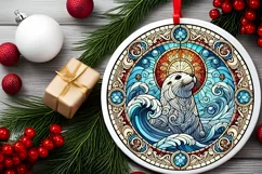 Round Christmas Ornament Sublimation|Clipart Product Image 1