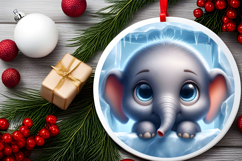 Round Christmass Ornament PNG Product Image 2