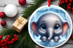 Round Christmas Ornament Sublimation|Clipart Product Image 2