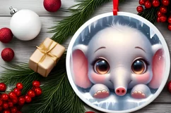 Round Christmas Ornament Sublimation|Clipart Product Image 2