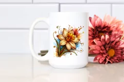 Abstract Wooden Narcissus Clipart Product Image 2