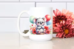 Colorful Baby Koala Smiling on Balloons | Clipart Product Image 2