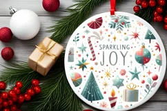 Colorful Christmas Sparkling Joy PNG Product Image 2