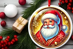 Round Christmas Ornament Sublimation|Clipart Product Image 1
