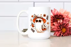 Cute Ghost with Sunglasses and Purse Holding Soda PNG Product Image 2
