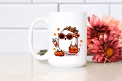 Cute Ghost with Sunglasses and Purse Holding Soda PNG Product Image 2