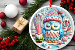 Round Christmas Ornament Sublimation|Clipart Product Image 1