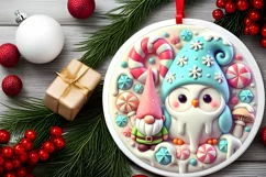 Round Christmas Ornament Sublimation|Clipart Product Image 1