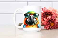 Funny Macaw Portrait | Watercolor Clipart Product Image 2