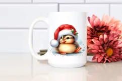 Cute Baby Duck with Santa Hat PNG Product Image 2