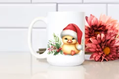 Cute Baby Duck with Santa Hat PNG Product Image 2