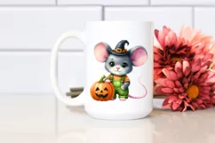 Vibrant Halloween Baby Mouse Pumpkin | Clipart Product Image 2