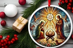 Round Christmas Ornament Sublimation|Clipart Product Image 1