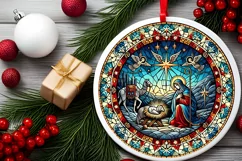 Round Christmas Ornament Sublimation|Clipart Product Image 1