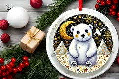 Round Christmas Ornament Sublimation|Clipart Product Image 1