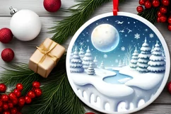 3D Snowy Nights Winter PNG Product Image 2