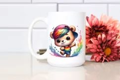 Dancing Baby Bear Watercolor PNG Product Image 2