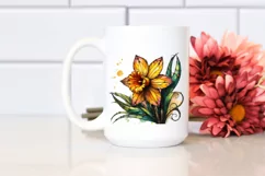 Colorful Wooden Daffodil | Clipart Product Image 2
