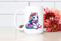 Cute Baby Sitting Unicorn PNG Product Image 2
