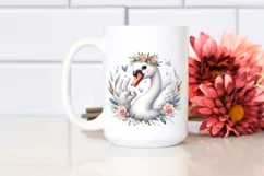 Detailed Swan Love Sign | Sublimation Clipart Product Image 2
