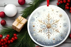 Round Christmas Ornament Sublimation|Clipart Product Image 2