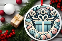 Round Christmas Ornament Sublimation|Clipart Product Image 2