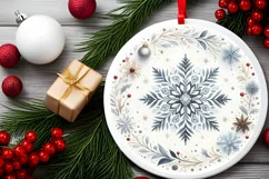 Round Christmas Ornament Sublimation|Clipart Product Image 2