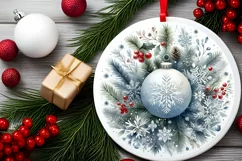 Round Christmas Ornament Sublimation|Clipart Product Image 2