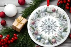 Round Christmas Ornament Sublimation|Clipart Product Image 2