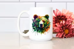 Abstract Vibrant Plant Leaves Bear PNG Product Image 2