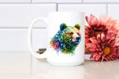 Abstract Vibrant Plant Leaves Bear PNG Product Image 2