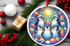 Round Christmas Ornament Sublimation|Clipart Product Image 2