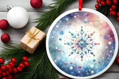 Round Christmas Ornament Sublimation|Clipart Product Image 2