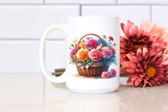 Vibrant Colorful Basket with Carnation | Clipart Product Image 2