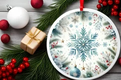 Round Christmas Ornament Sublimation|Clipart Product Image 2